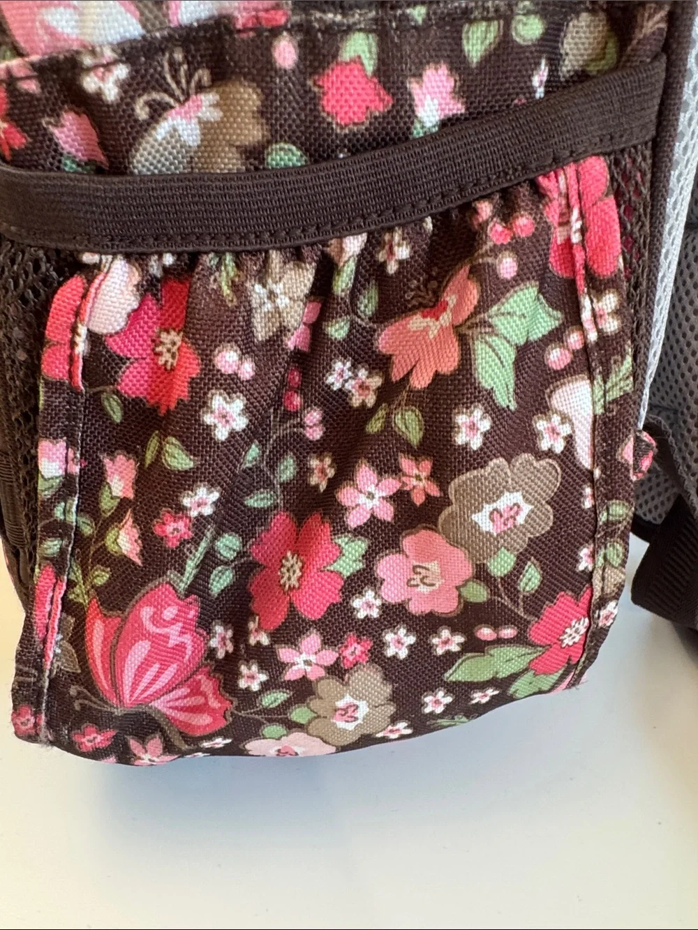 Pottery Barn Girls' Brown Floral Butterfly Backpack Small